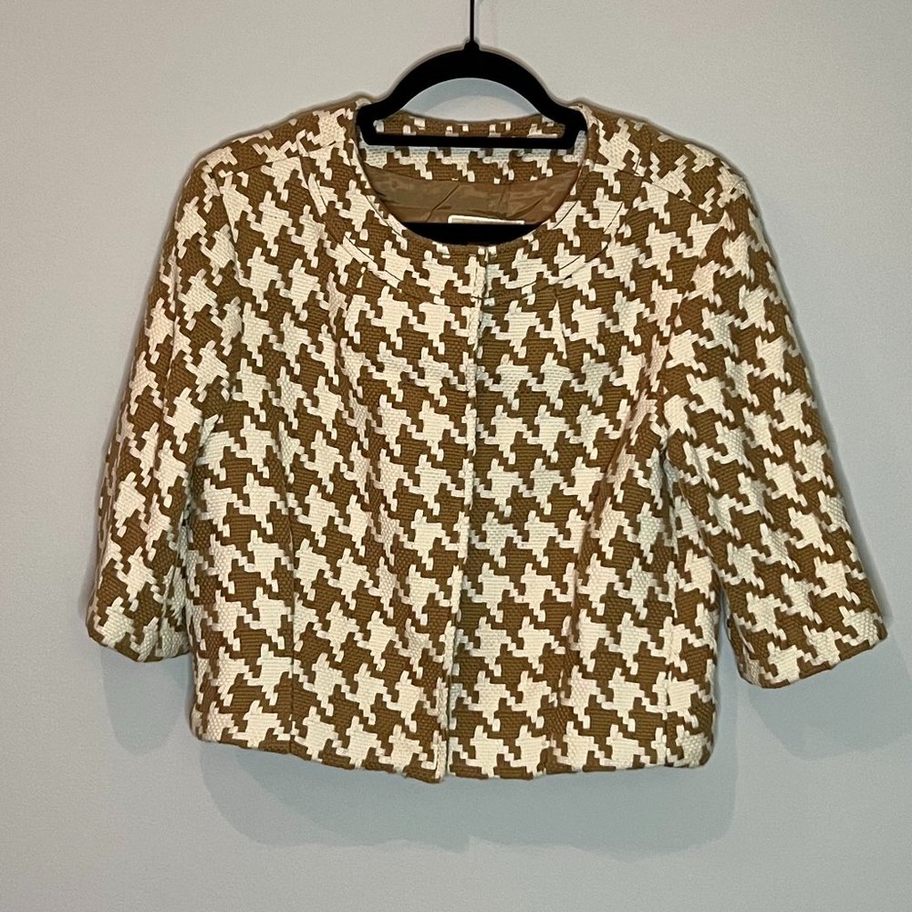 Michael Michael Kors Houndstooth Cropped Jacket